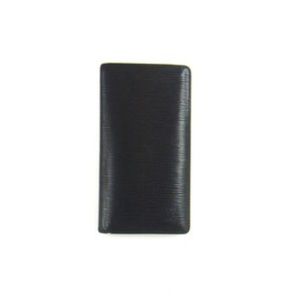 Black Porte Epi Leather Cartes Credit Long Wallet